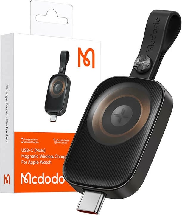 Karikues magnetik Mcdodo CH-4993 USB-C për Apple Watch, i zi