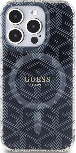 Mbështjellës Guess IML GCube MagSafe për iPhone 15 Pro, i zi Mbështjellës Guess IML GCube MagSafe për iPhone 15 Pro, i zi