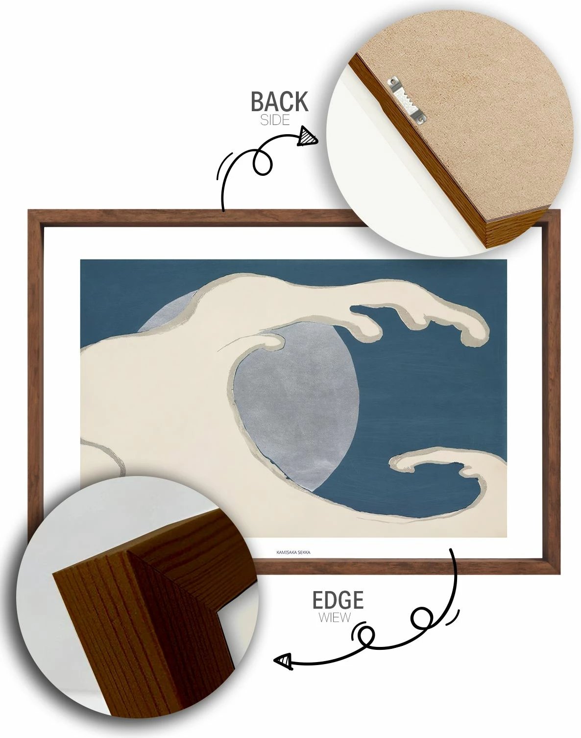 Pikturë dekorative me kornizë, Wallity, Lmnmdlkahve6, shumëngjyrëshe, 33x48cm