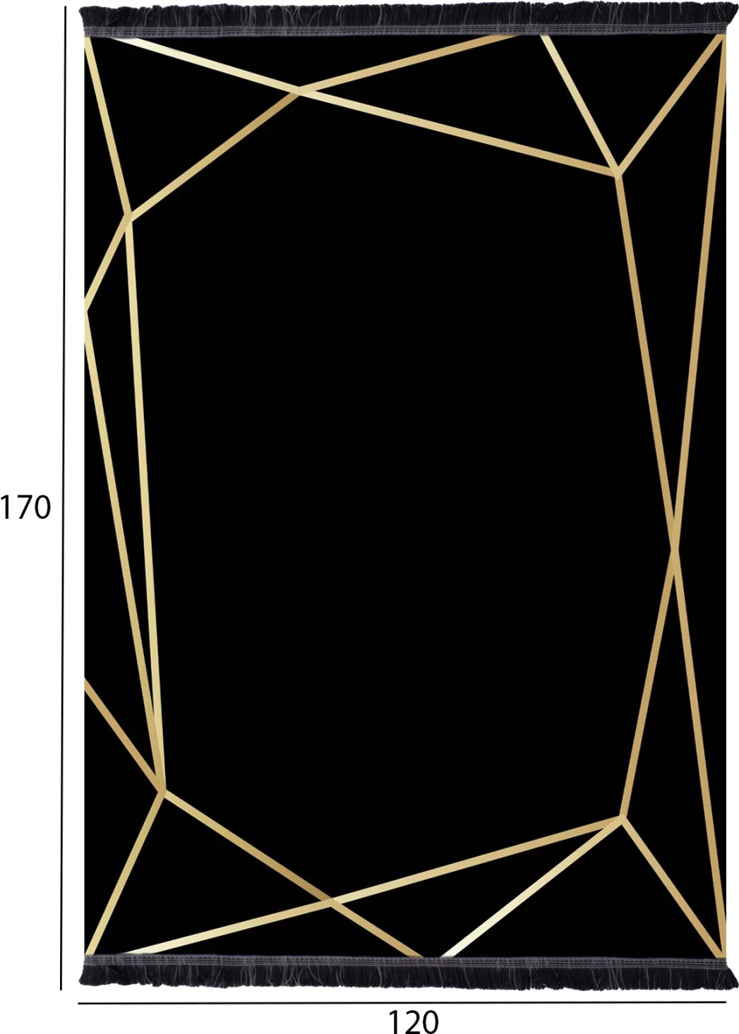 Tapet modern me franja, ngjyrë zezë-ari, JOSIANE, 120x170cm, FH7677.30