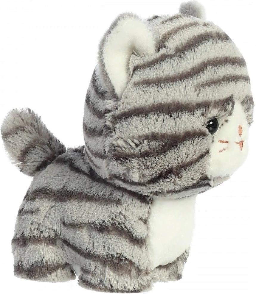 Lodër pelushi Daffi Teddy Pets, mace me vija, 19 cm, gri