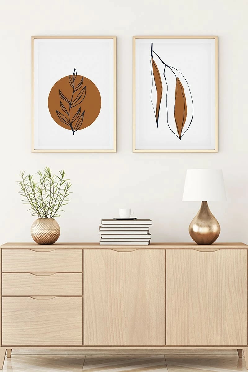 Pikturë dekorative me kornizë, MDF, 2 copë, Wallity, Huhu109, 20x30cm