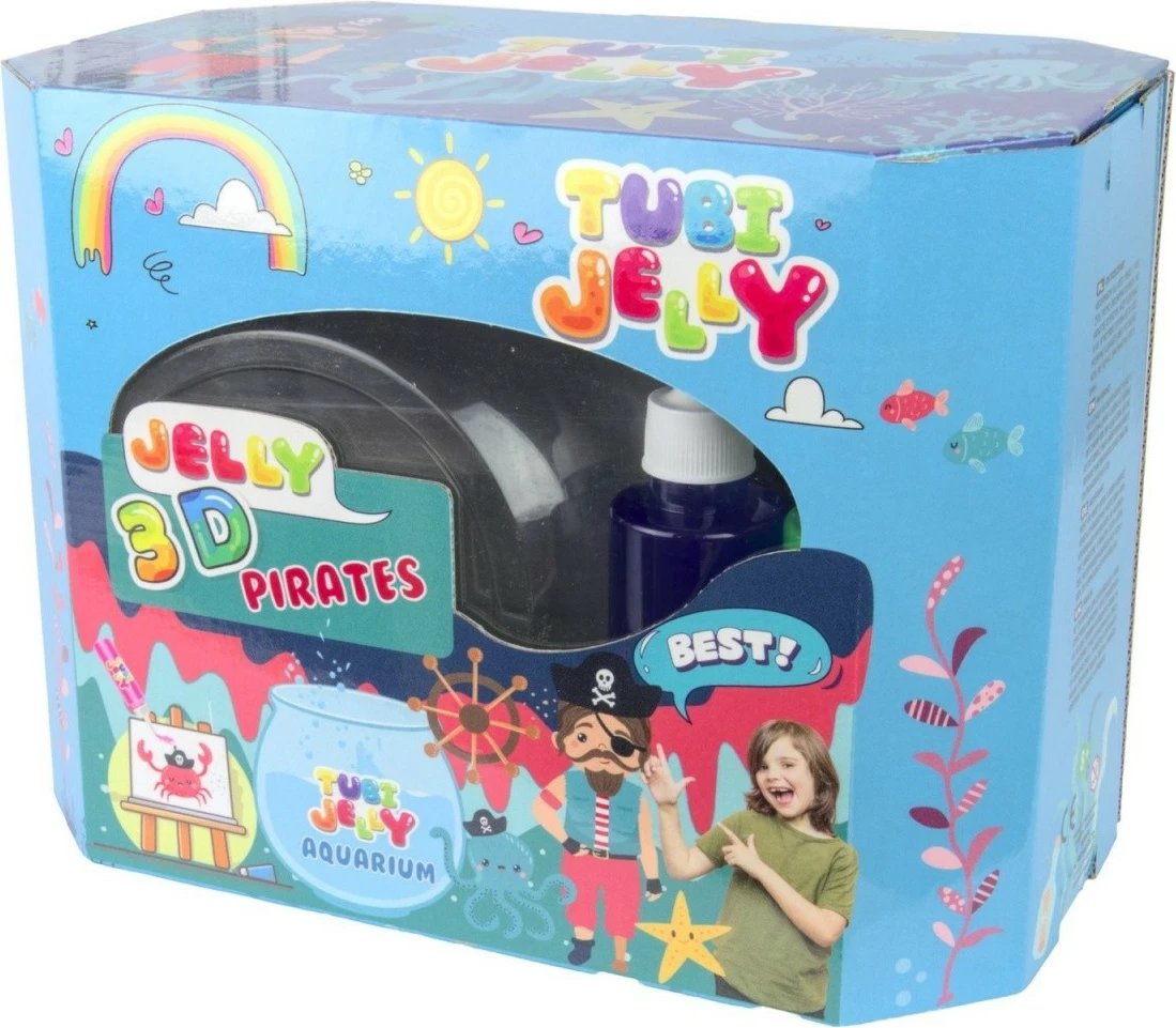 Set kreativ TUBAN Tubi Jelly, TU3332, 8 ngjyra, akuarium i madh, piratë, multikolor