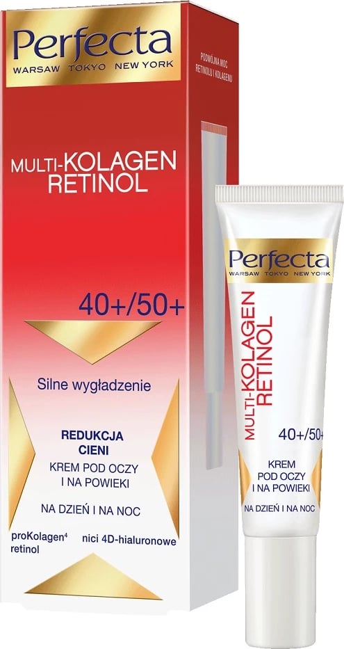 Krem për sy dhe qepallë për femra Perfecta Multikolagen Retinol 40+/50+, 15ml