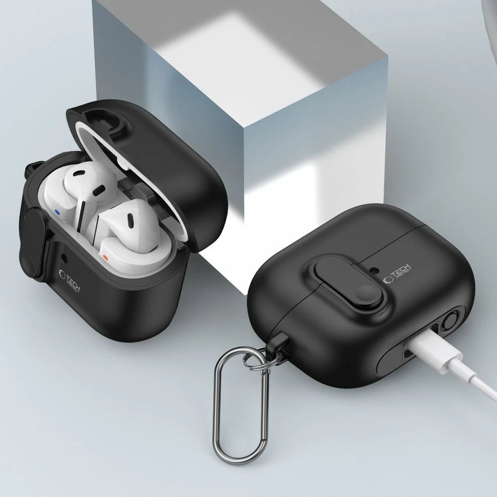 Mbështjellës Tech-Protect Slim Hook për Samsung Galaxy Buds 3 / 3 Pro, i zi