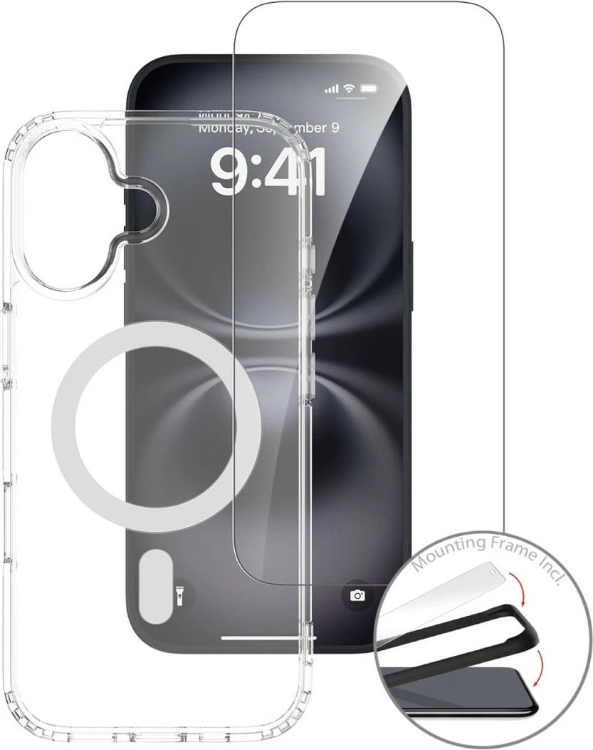 Mbështjellës 4smarts 360 Premium Protection Set për iPhone 17, transparent