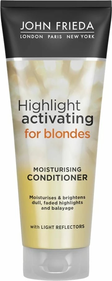 Kondicioner për femra John Frieda Sheer Blonde Highlight Activating Moisturizing për flokë bionde të hapura, 250ml
