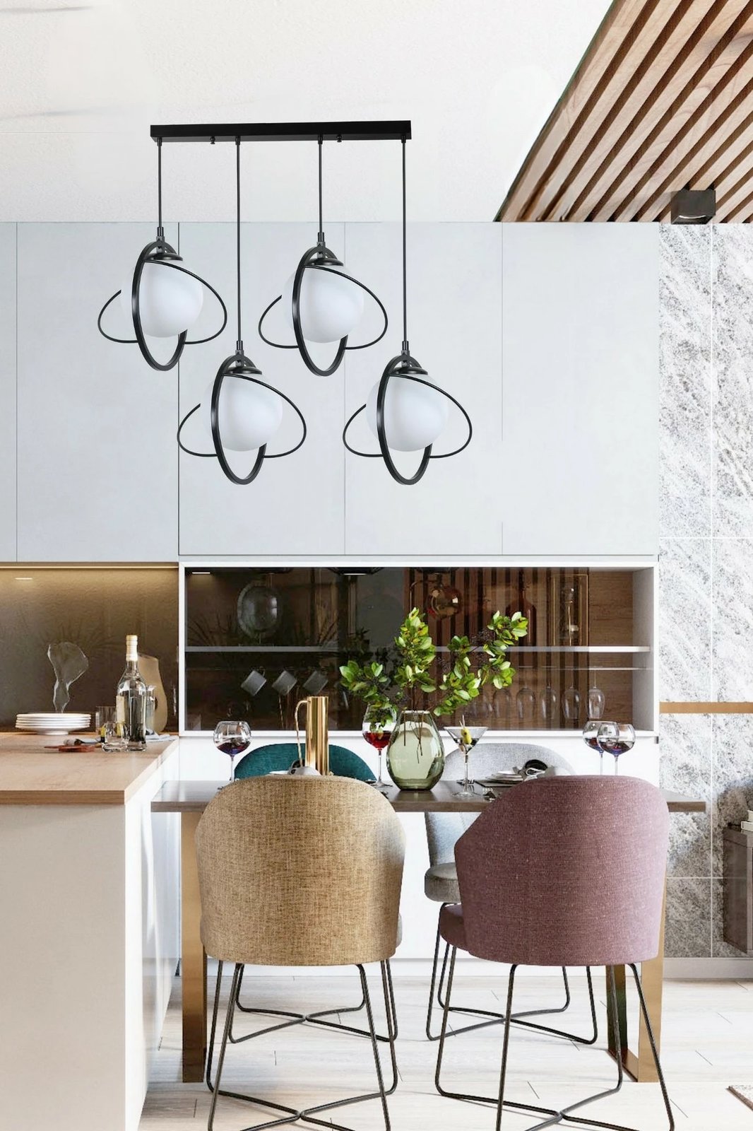 Llambë tavani Opviq, 8773-7, metal, e zezë dhe e bardhë