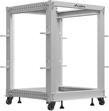 raft i hapur serverik Lanberg OR01-6115-S 19 inç 15U 600x600 me thellësi të rregullueshme 576-1033 mm ngarkesë 600 kg gri RAL 7035