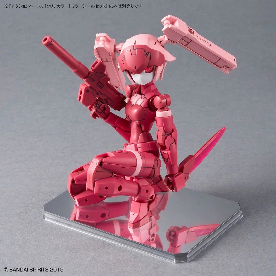 Set bazash ekspozimi Bandai Action Base 6, për modele 1/144, ngjyrë transparente, me ngjitëse pasqyre, 2 copë