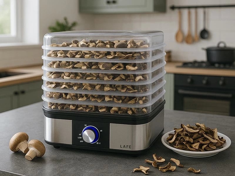 Tharëse ushqimi Lafe NutriDry, 5 tepsi, plastikë, argjendtë