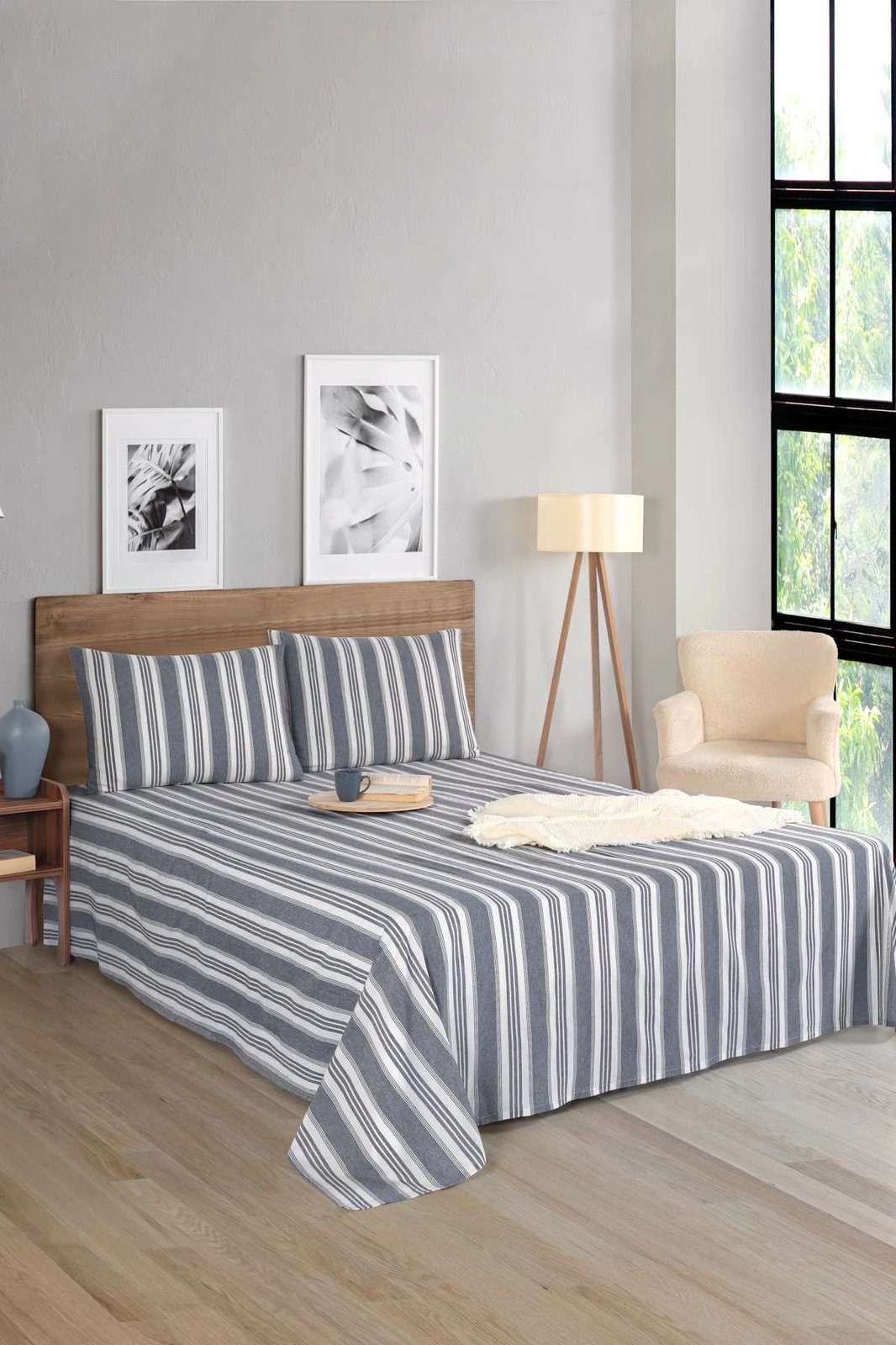 Set çarçafësh dopio, ngjyrë antracit, Soft Line