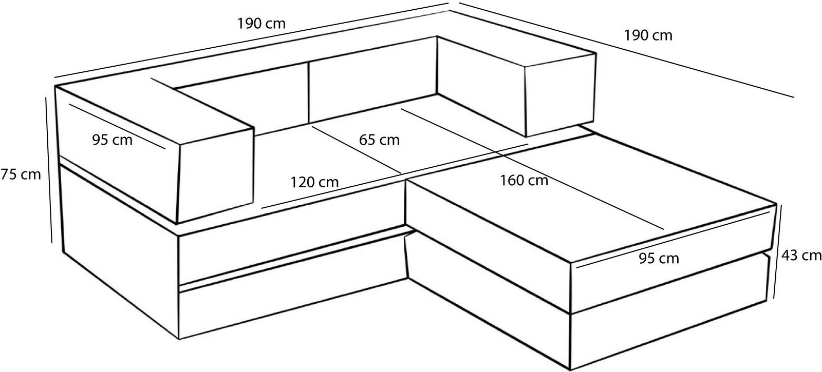 Kënd-sofë Comfort Mini, ngjyrë antracit, Atelier del Sofa