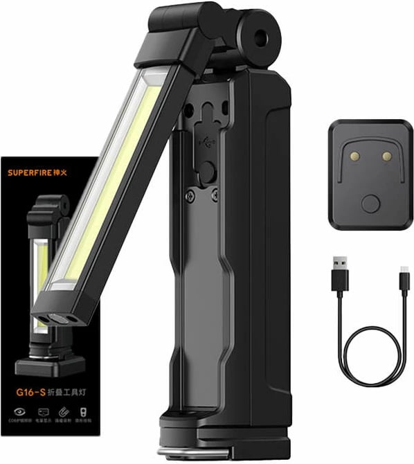 Dritë multifunksionale dore Superfire G16-S, 800 lumen, 2000 mAh, e zezë
