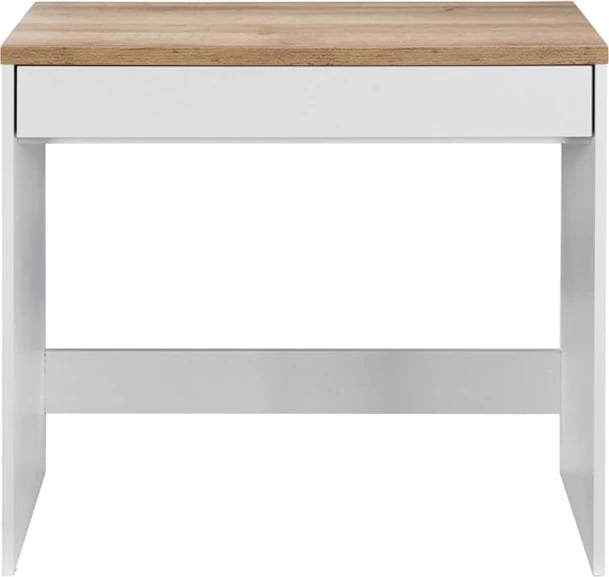 Tavolinë pune Practico, një sirtar, e bardhë/natyrale, 80x40x76cm