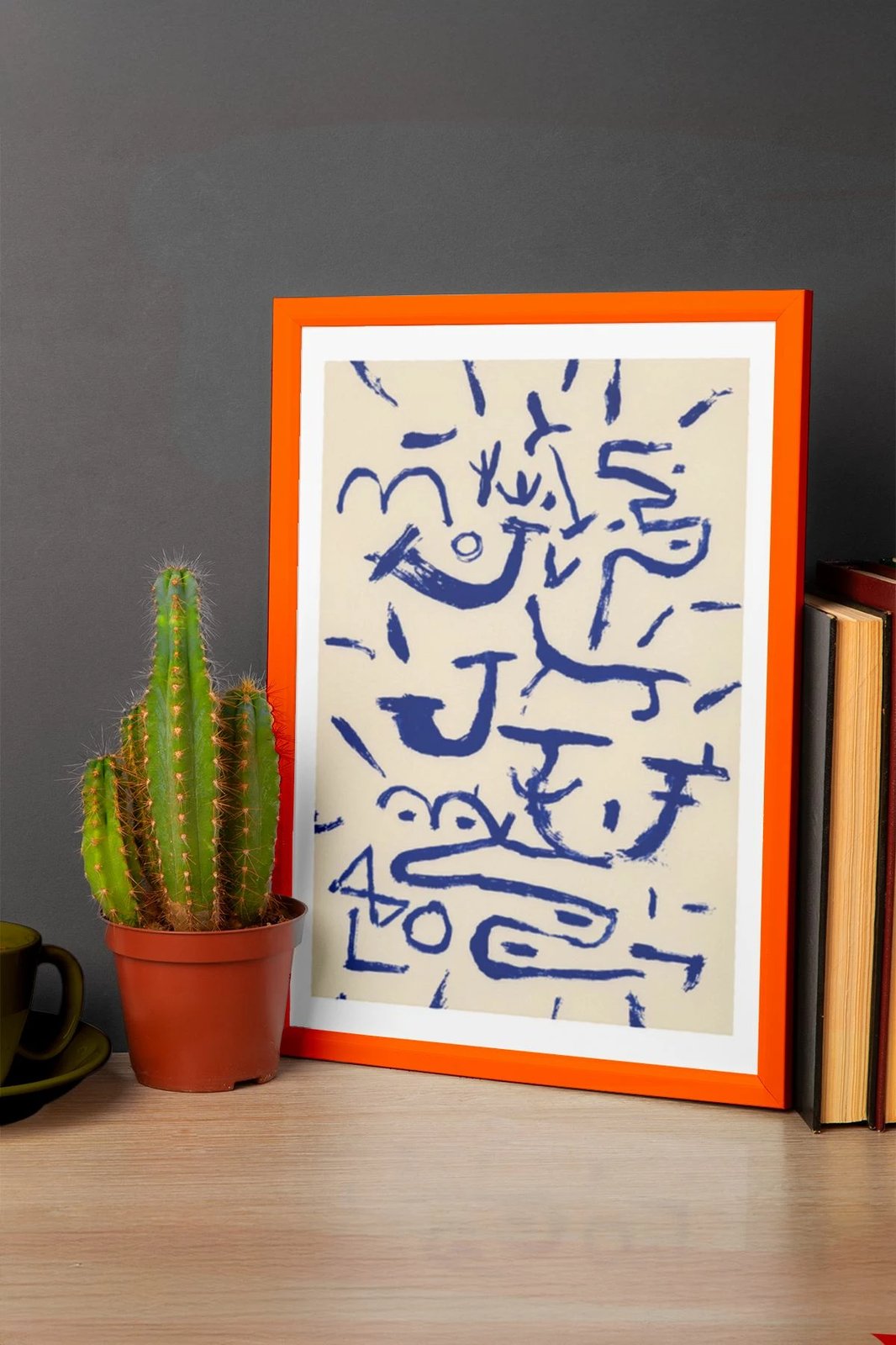 Pikturë dekorative me kornizë, MDF, Wallity, Artrnkdata41, ngjyrë portokalli