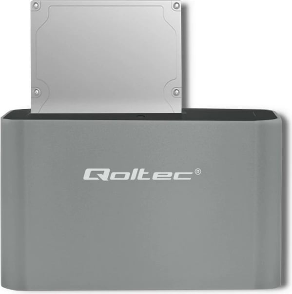 Stacion dokimi Qoltec 50315 për HDD/SSD 2.5"/3.5", USB 3.0, Argjend