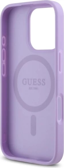 Mbështjellës Guess Saffiano MagSafe për iPhone 16 Pro, vjollcë