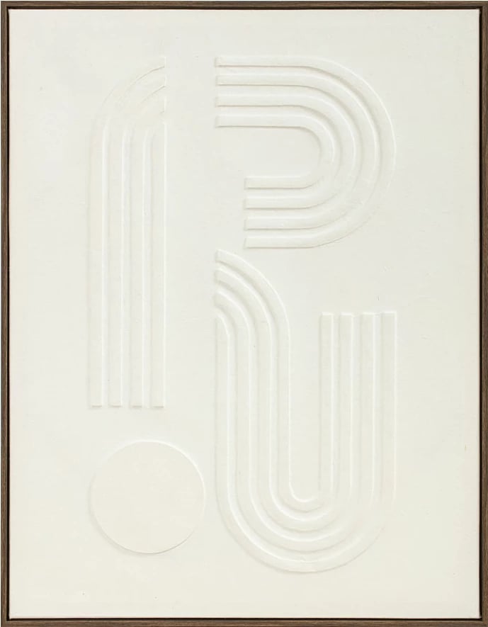 Pikturë dekorative CURVA 2 me kornizë, kanavacë, ngjyrë bezhë, 70x90x3.8cm