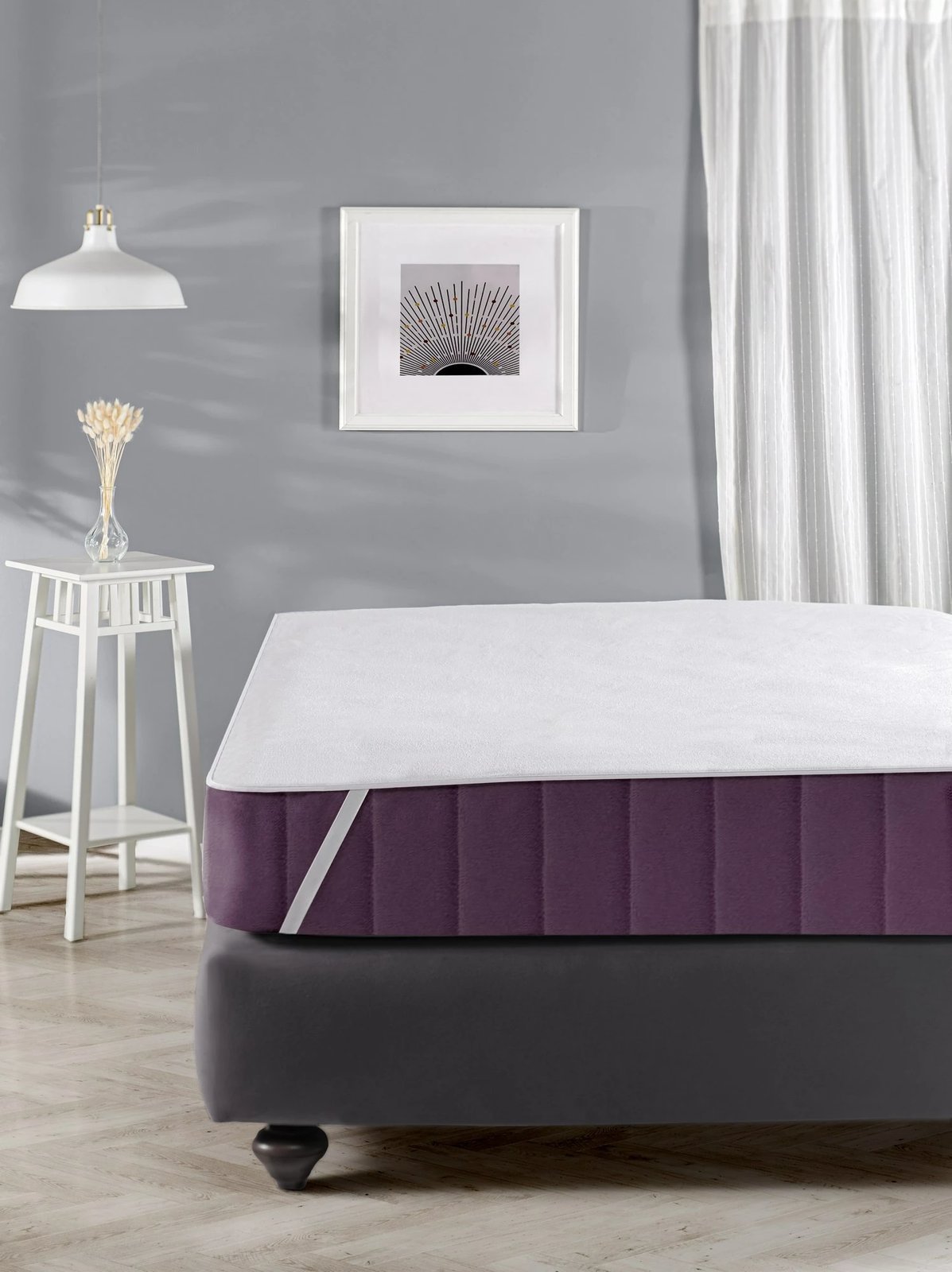 Mbrojtës për shtrat dopio, i bardhë, L'Essentiel Linge de Maison, 180x200cm