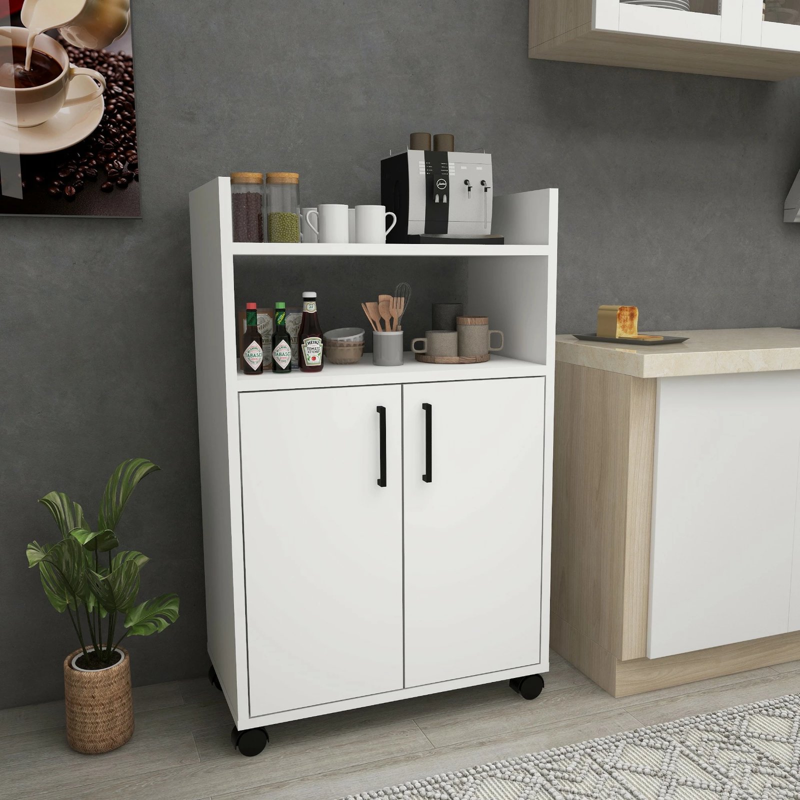 Dollap multifunksional Hanah Home, i bardhë, Tiraks