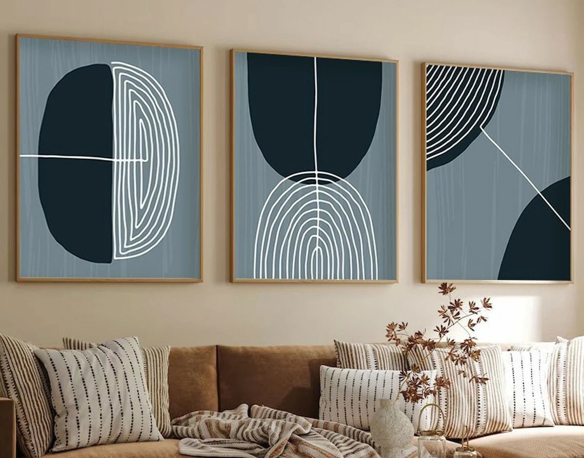 Pikturë dekorative me kornizë MDF (3 pjesë), Wallity, Huhu214, 50x70 cm