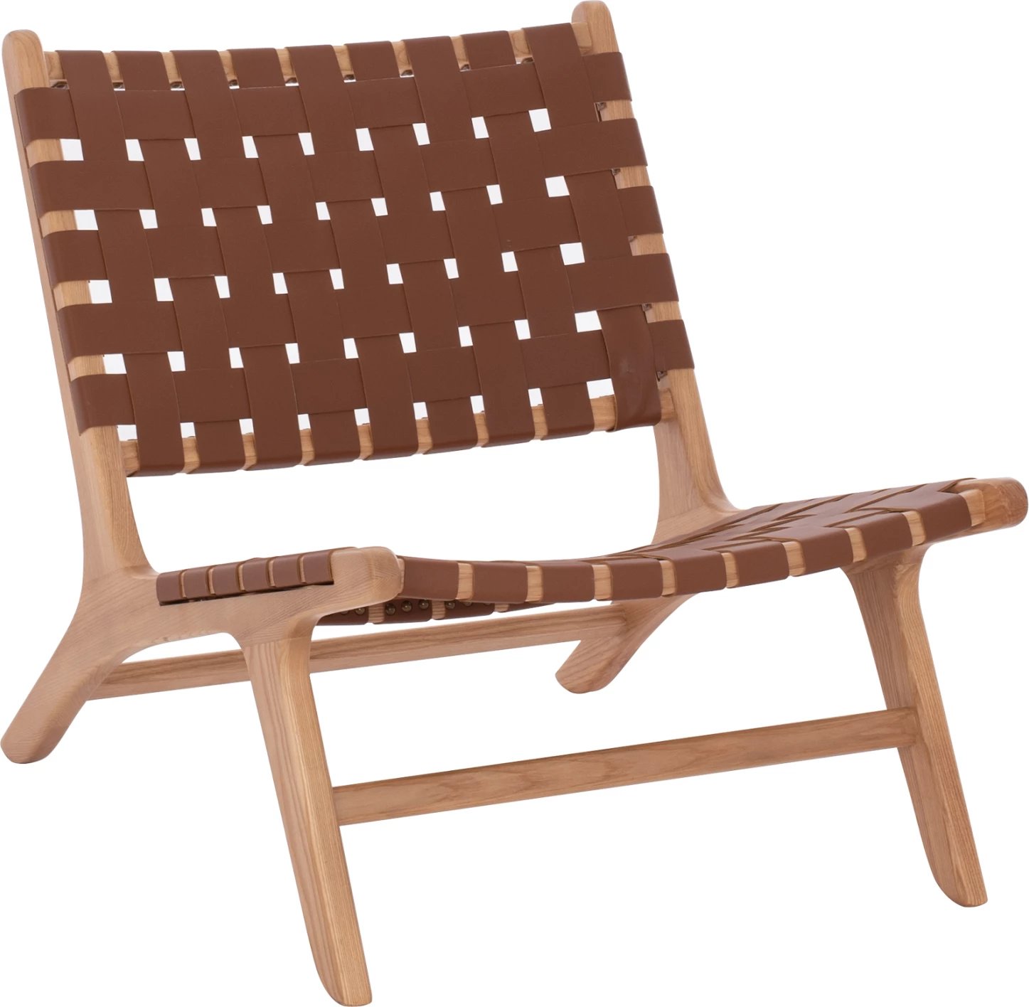 Karrige lounge prej druri, lëkurë PU e thurur, kafe, FH9326.01, 68x79x69cm