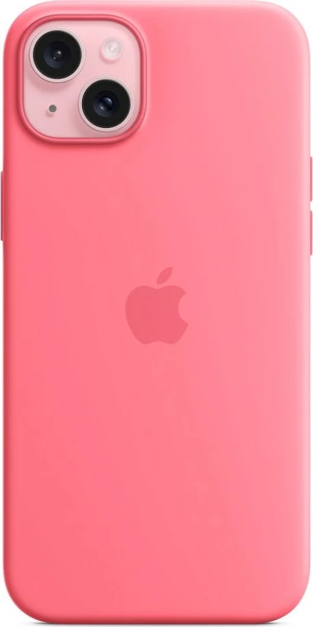 Mbështjellës silikon për celular Apple iPhone 15 Plus, MagSafe, rozë