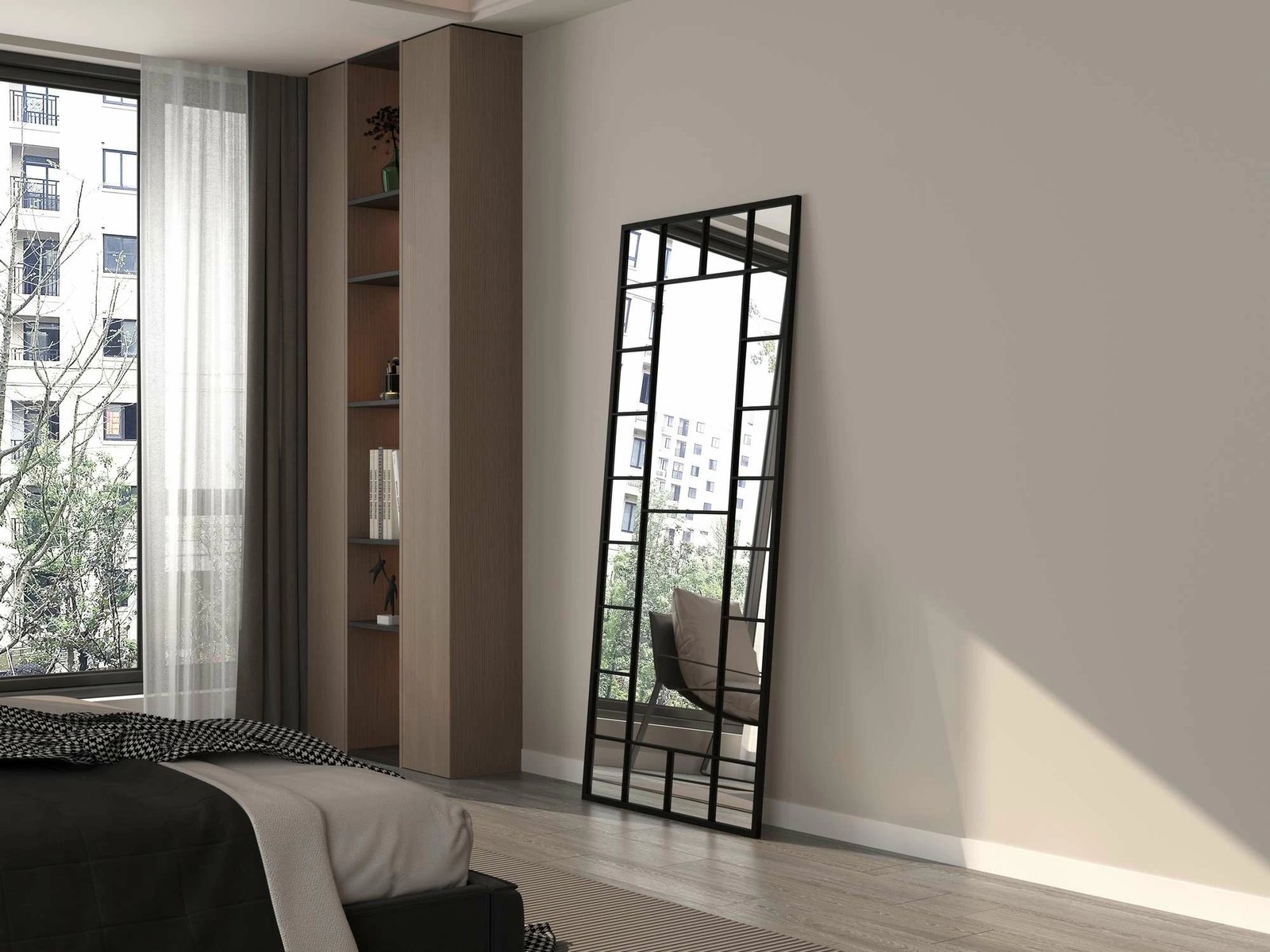 Pasqyrë Cheval, ngjyrë e zezë, Skye Decor, 80x180cm