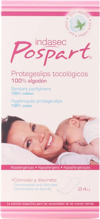 Pantyliner pas lindjes Indasec Pospart 100% pambuk, 24 copë