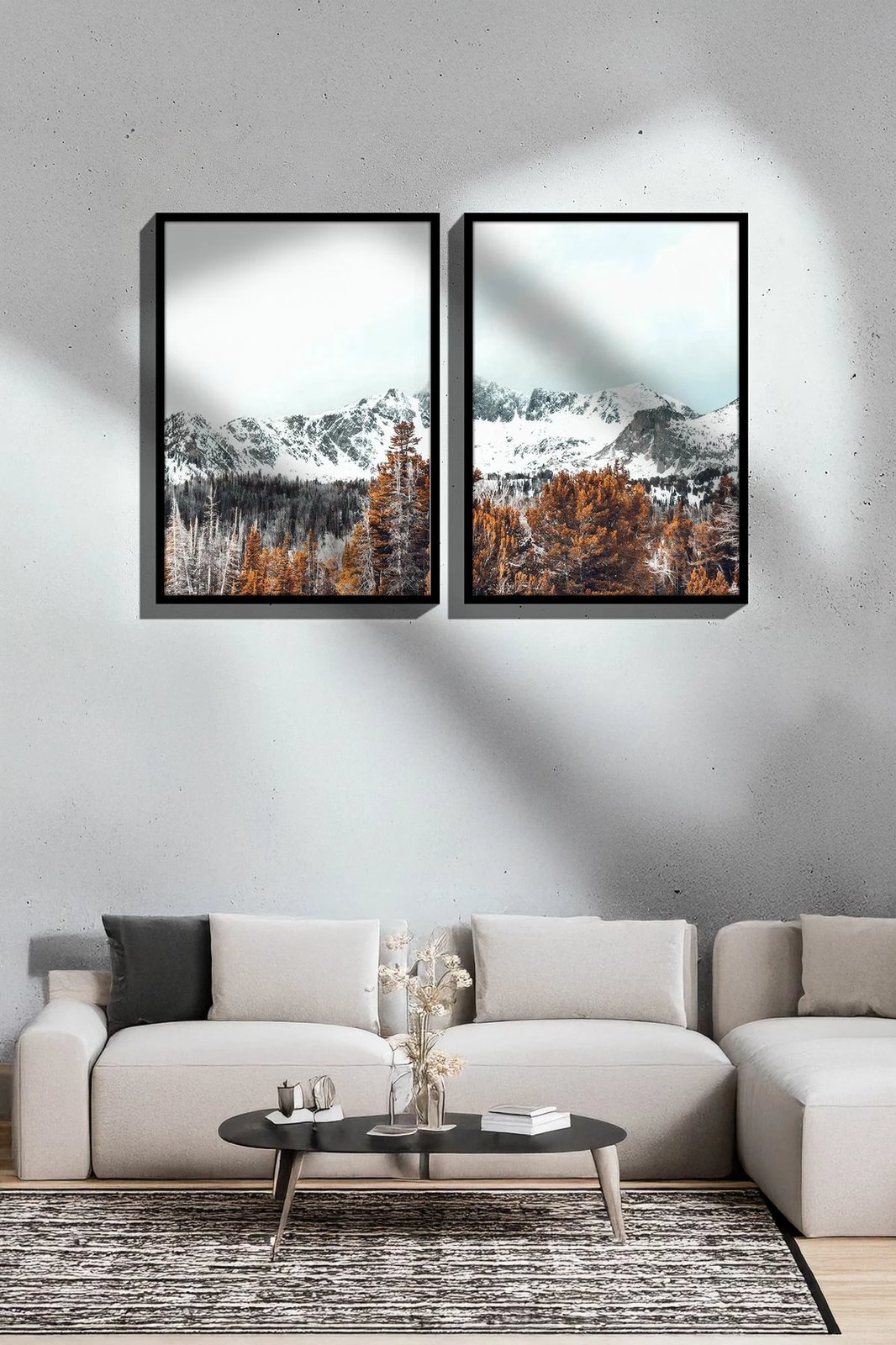 Piktura dekorative me kornizë (2 copë), Wallity, Ersy2Lımodel40-Sıyah