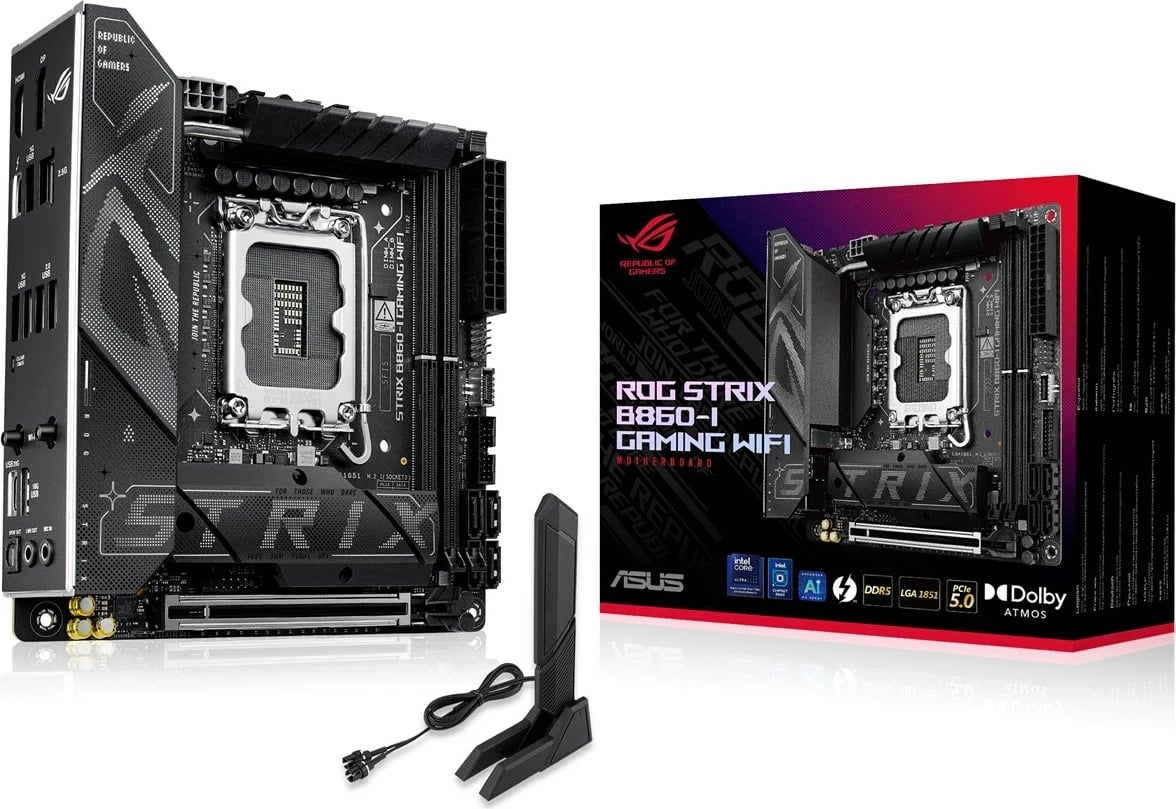 Pllakë amë ASUS ROG STRIX B860-I GAMING WIFI, Intel B860, mini ITX, Multicolour