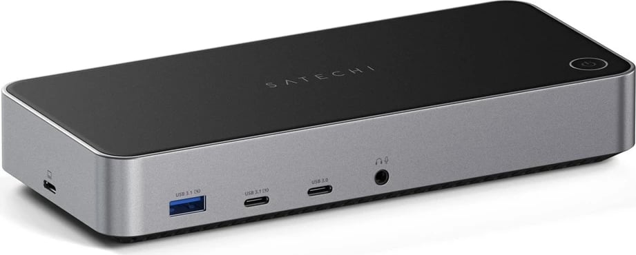 Dok stacion Satechi Triple 4K Display, ST-D4KTM-EU, me kabllo, i zi/argjendtë