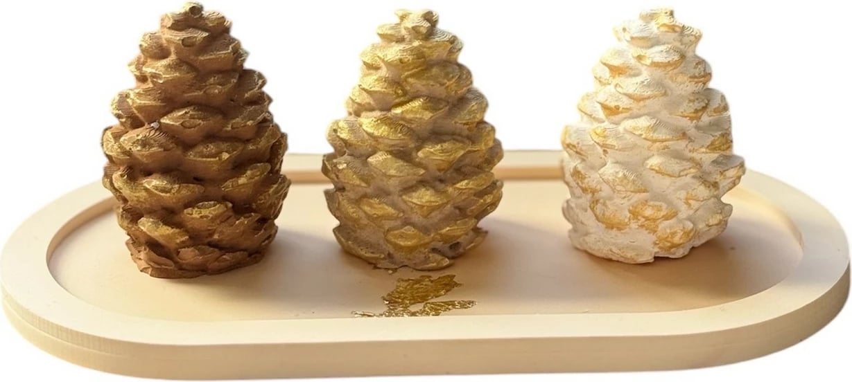 Set dekorativ prej betoni, 4 pjesë, Evila Originals, për Krishtlindje