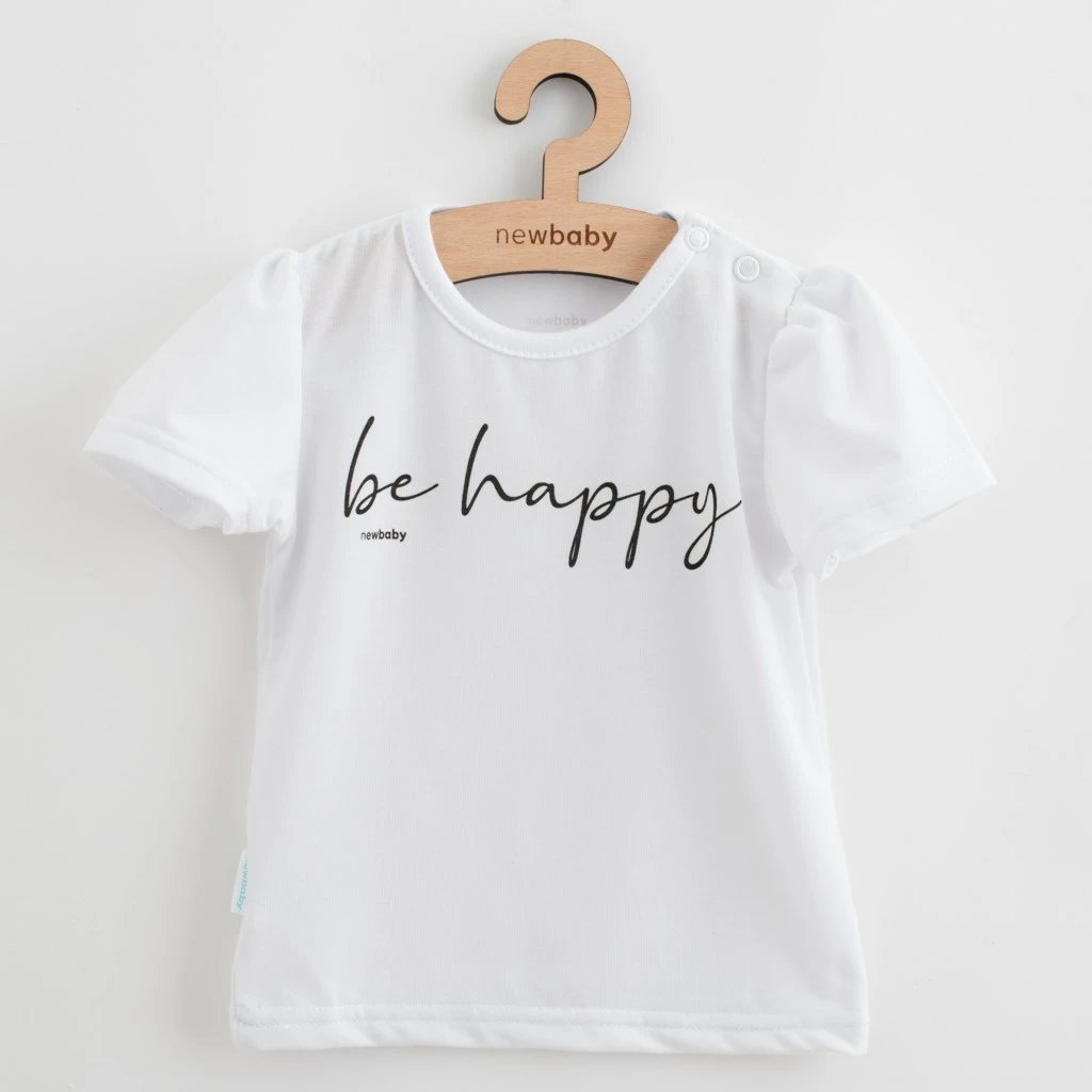 Set veror 2-pjesësh, NEW BABY, Be Happy, 100% pambuk, për vajza, madhësia 62 (3-6m), bardhë/zi me lule