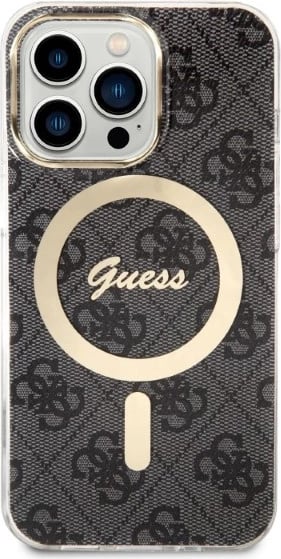Set mbështjellës Guess GUBPP13XH4EACSK me karikues wireless për iPhone 13 Pro Max, 4G Print, i zi