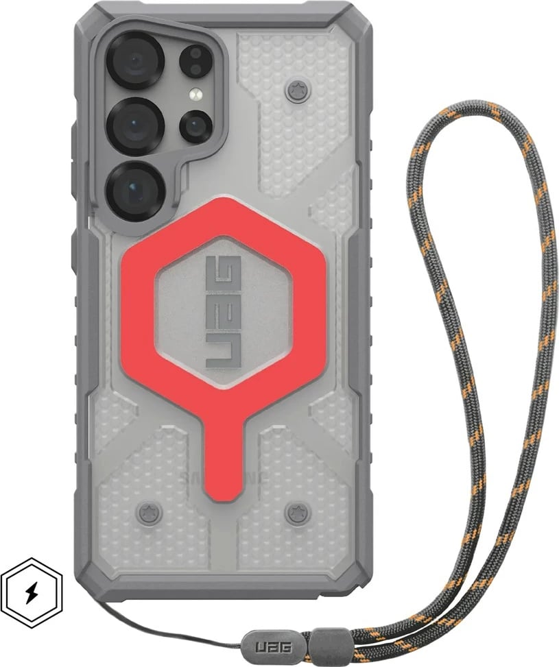 Mbështjellës Urban Armor Gear Pathfinder Clear Active Lava për Samsung, 6.8", portokalli/transparente