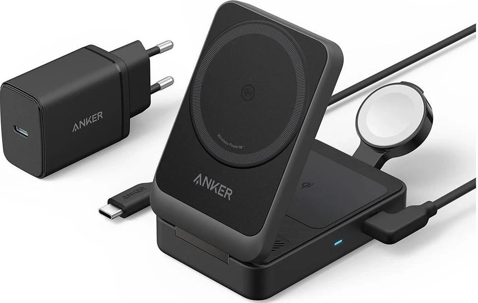 Karikues induktiv Anker MagGo 3w1, 15W, i zi