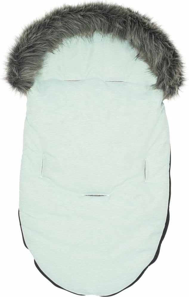 thes gjumi për karrocë, New Baby, kapuç me gëzof sintetik i heqshëm, i papërshkueshëm nga uji dhe era, vrima universale për rripa, 90x49 cm, dusty green