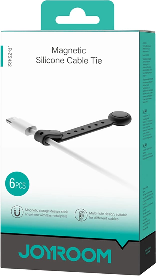 Set rripa magnetikë për kabllo Joyroom JR-ZS422, 6 copë, e zezë
