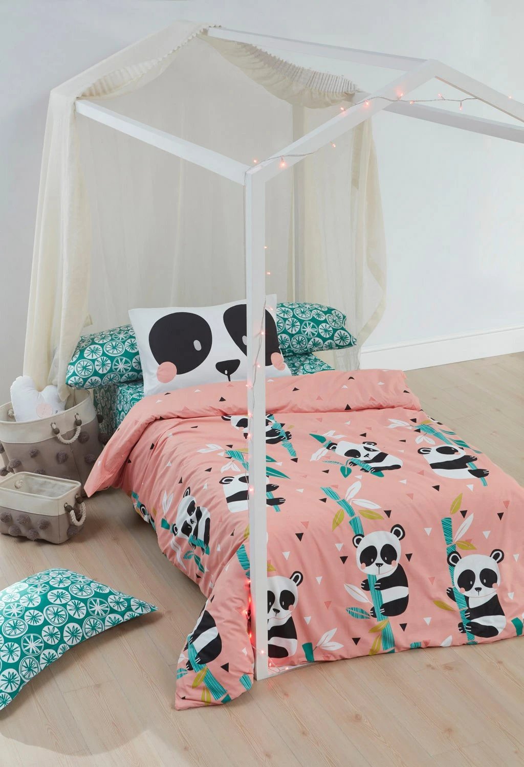 Set mbulesë për jorgan njësh, Panida, rozë, L'essentiel