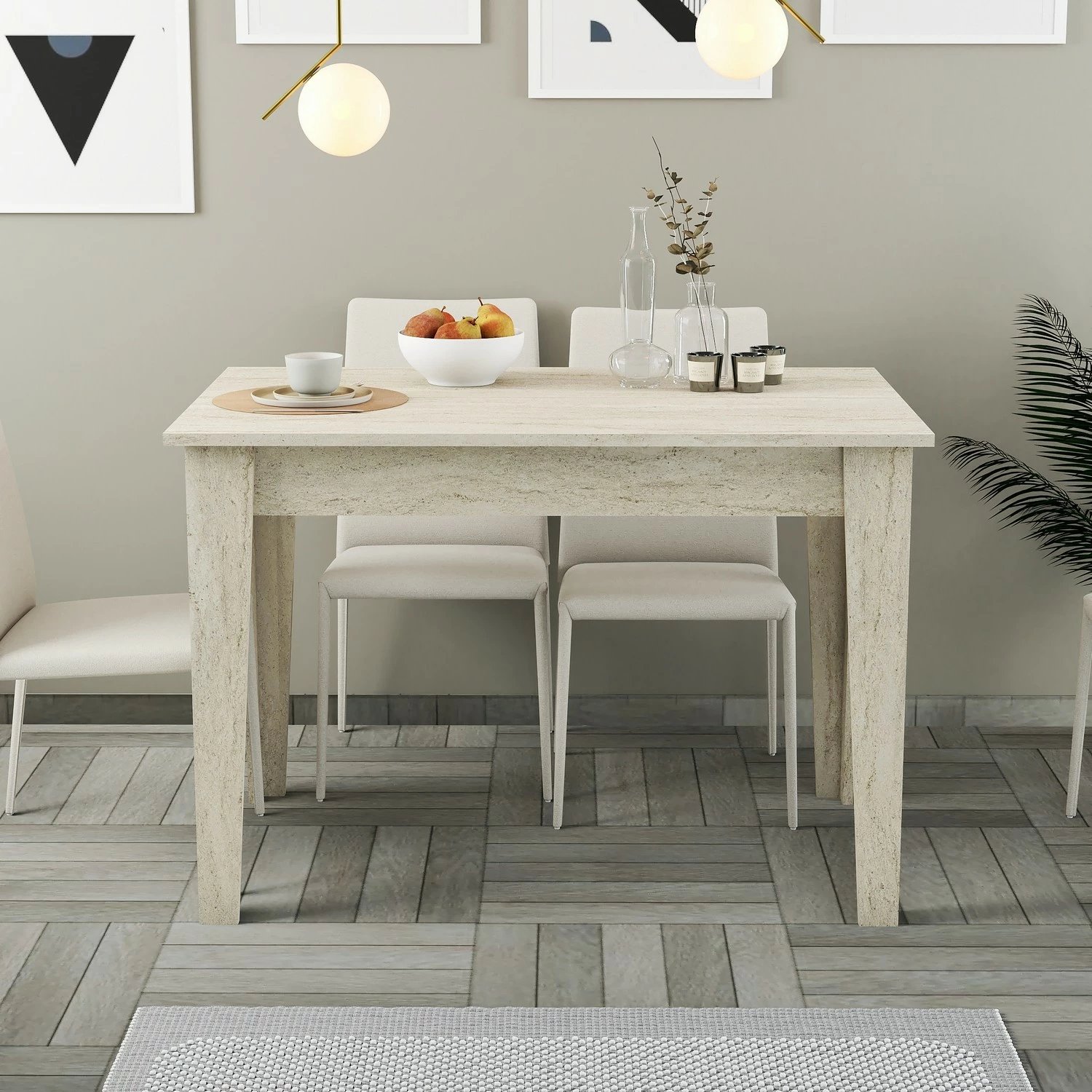 Tavolinë kuzhine Hanah Home, Kiev, ngjyrë travertin