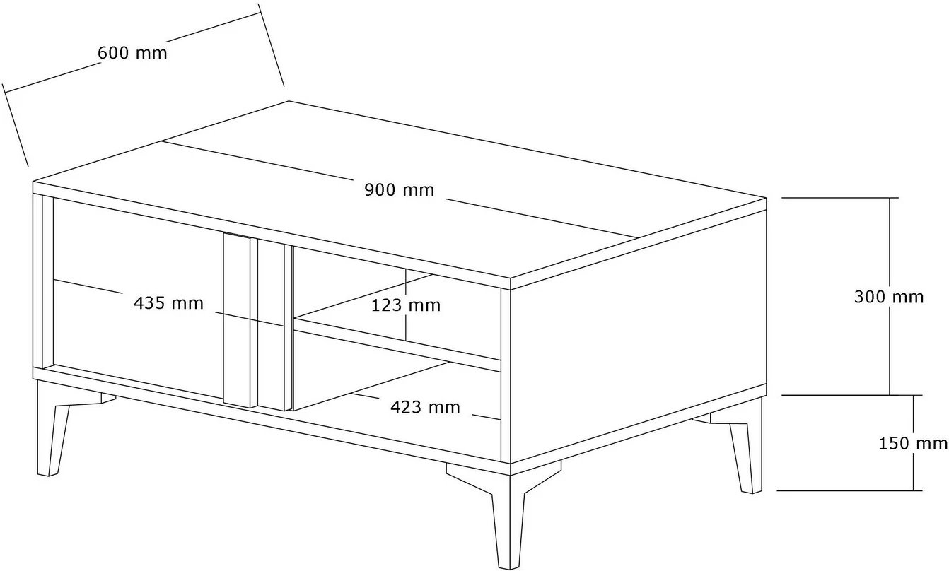 Tavolinë për kafe Hanah Home, Sonay, ngjyrë Atlantic dhe antracit