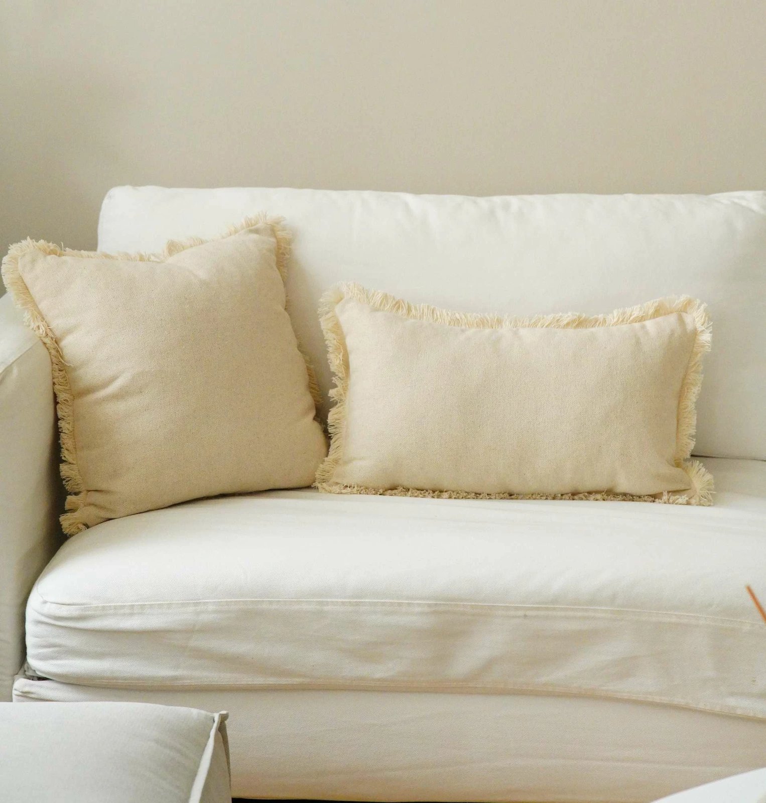 Jastëk mbulesë, 100% pambuk, ngjyrë bezhë, KET006, 30x50cm