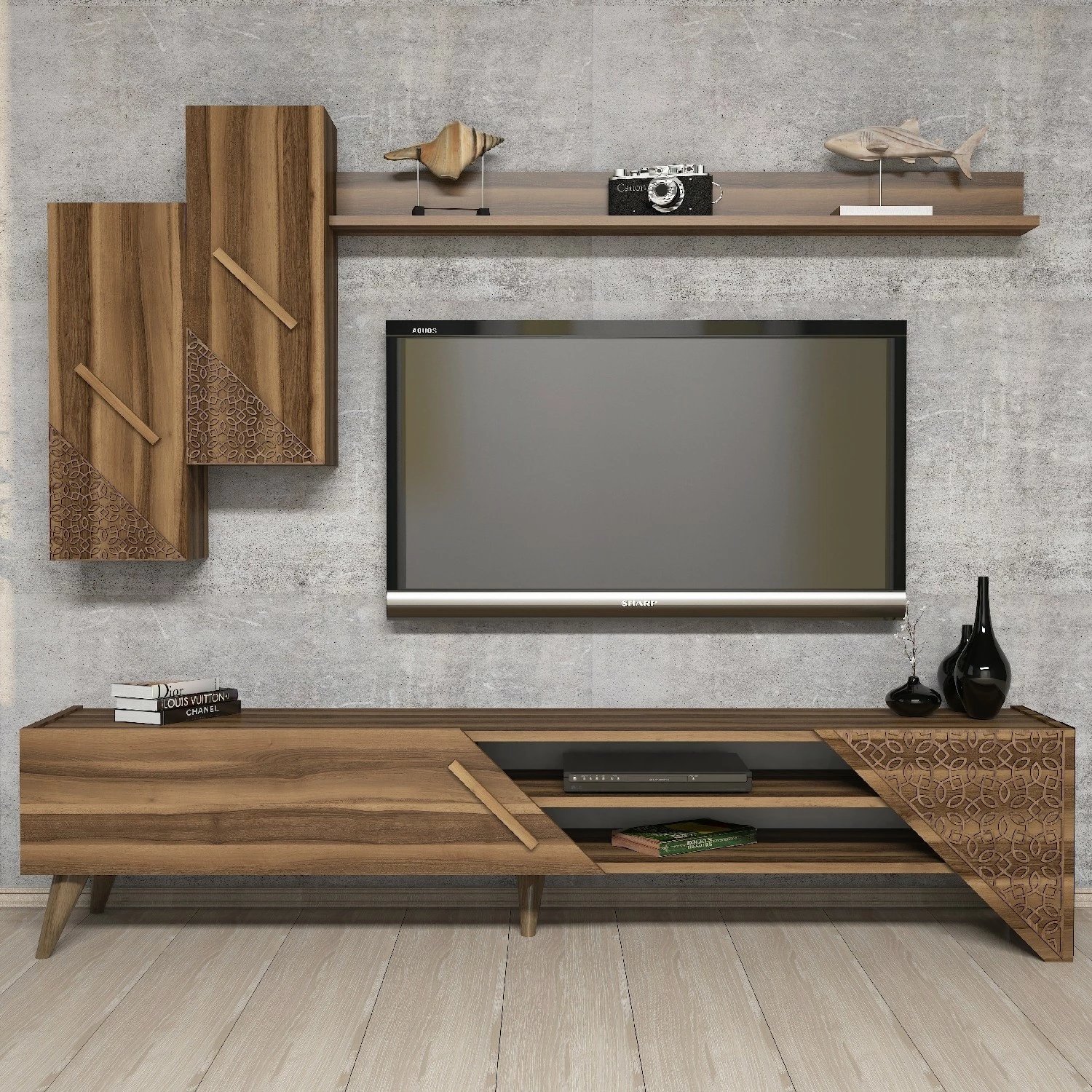 Komodë TV Hanah Home, Beril, ngjyrë arre