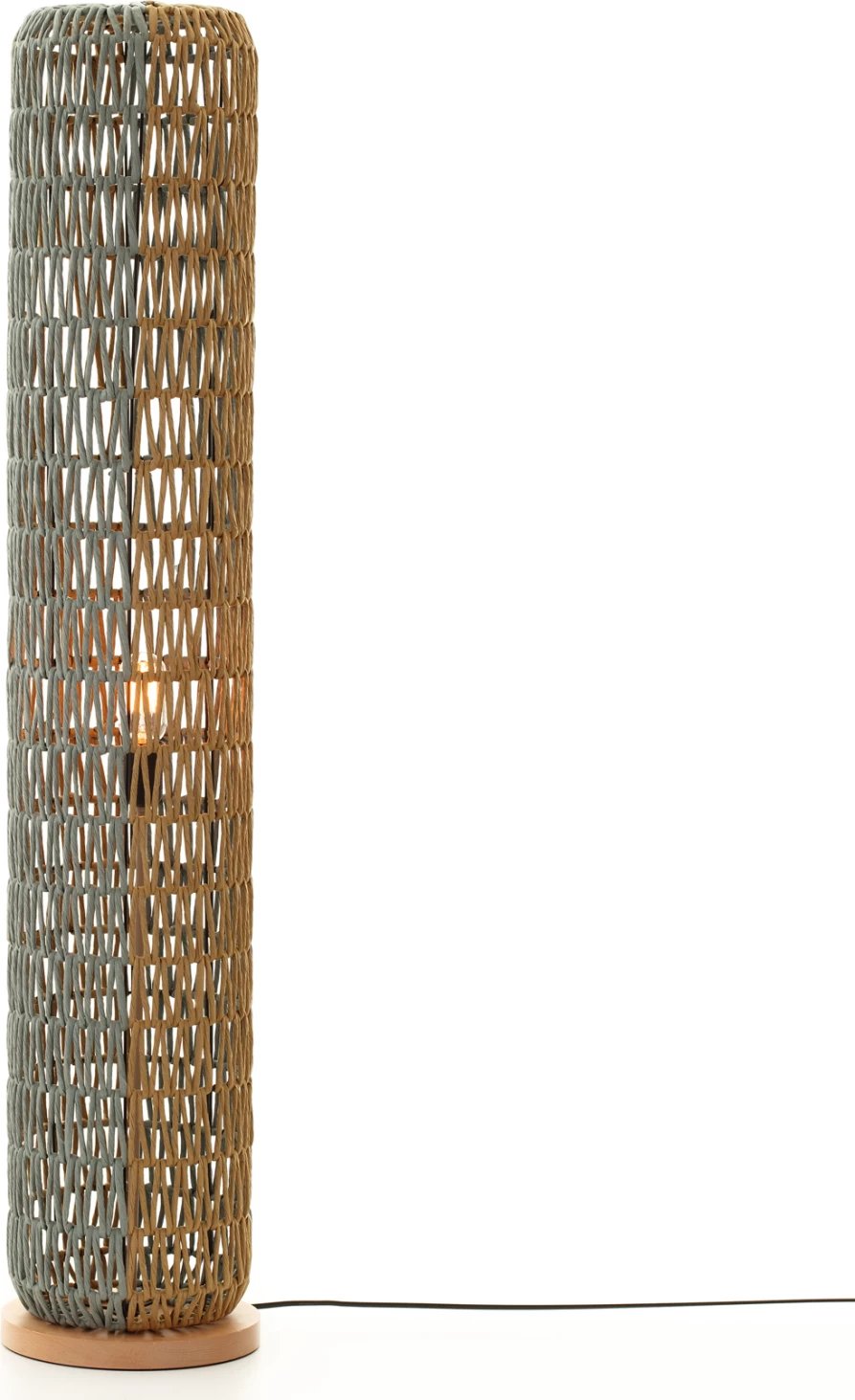 Llambë dyshemeje qëndruese, FH4356, metal-letër, ngjyrë bezhë-pistakio, Φ23Χ123H cm