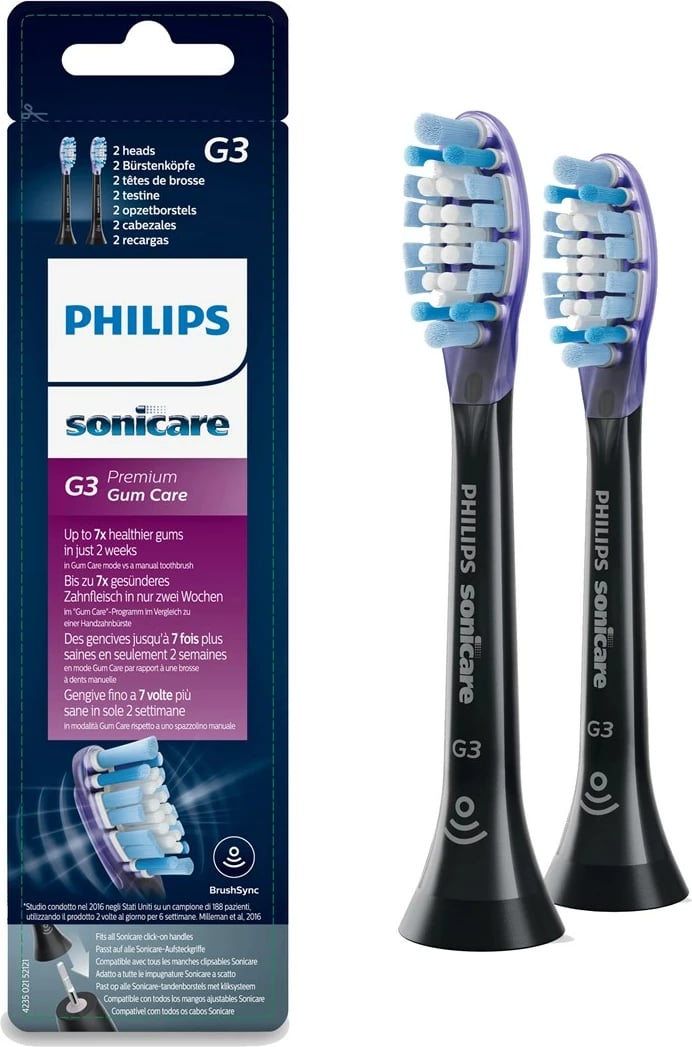 Koka rezervë për furçë dhëmbësh Philips Sonicare HX9052/33, 2 copë, e zezë