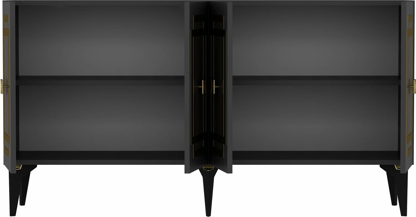 Konsol Skye Decor, ngjyrë antracit, ar