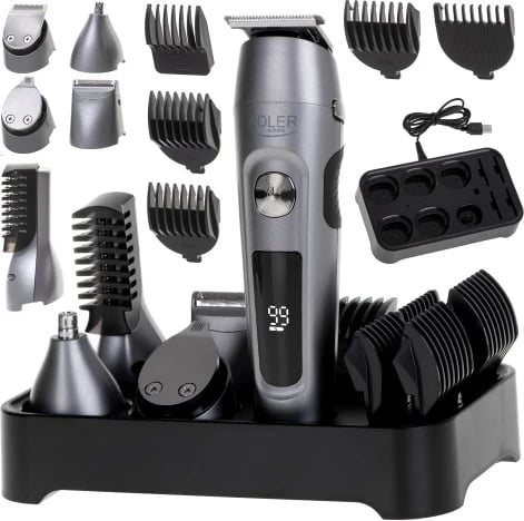 Set mirëmbajtje 6‑në‑1, Adler AD 2944, 2 shpejtësi, LCD, IPX6, deri 90 min, USB‑C, me bazë