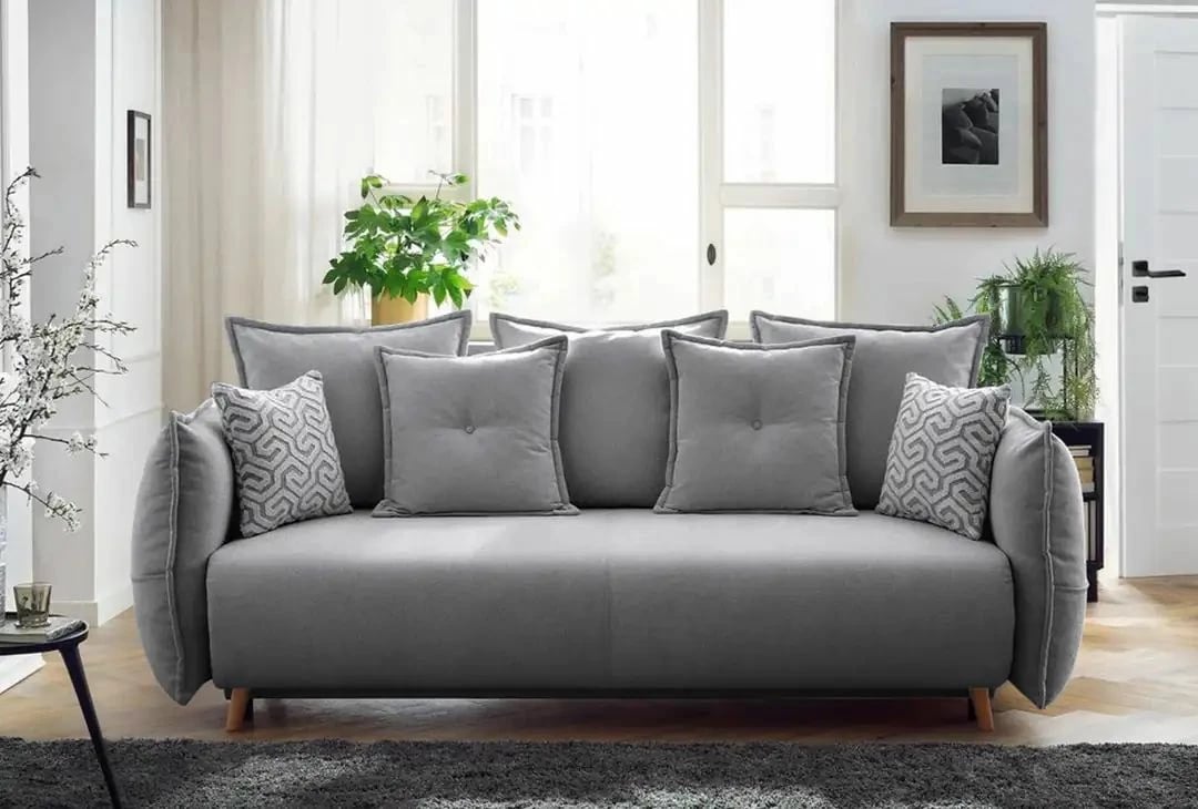 Divan-krevat treshe, Atelier del Sofa, Puffy, gri